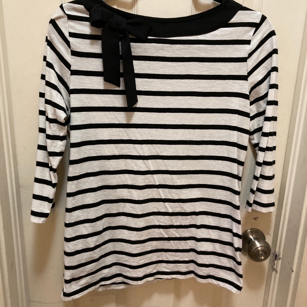 LOFT striped top with bow